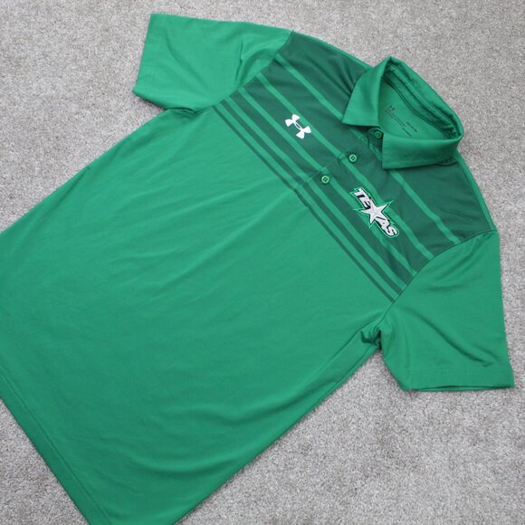 Texas Stars Polo Shirt Adult Small UA Under Armour Green AHL Loose Fit Heatgear - Picture 3 of 13